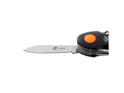 Нож перочинный Stinger, 96 мм, 15 функций, материал рукояти: алюминий, PP (черный/оранжевый)