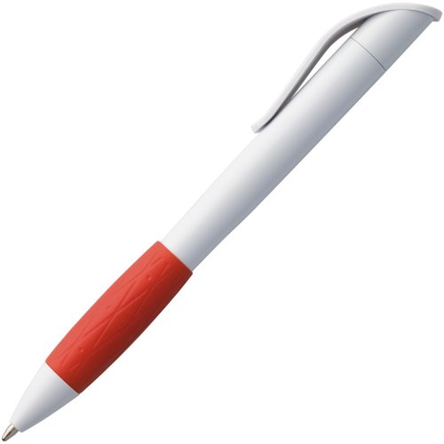 Ручка шариковая Grip, белая с красным