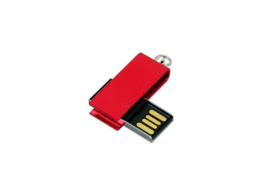 Флешка с мини чипом, минимальный размер, цветной  корпус, 16 Гб, красный