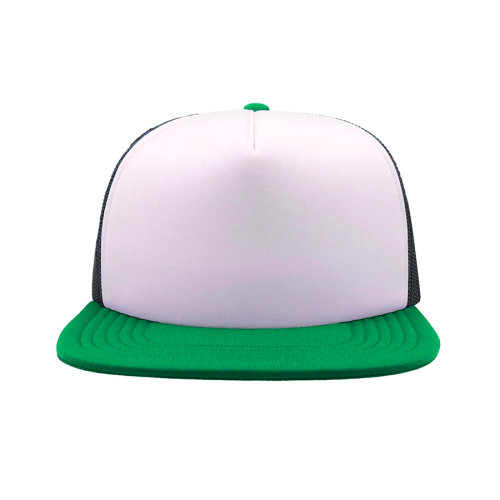 Бейсболка SNAP 90S, 5 клиньев, пластиковая застежка (белый, зеленый)