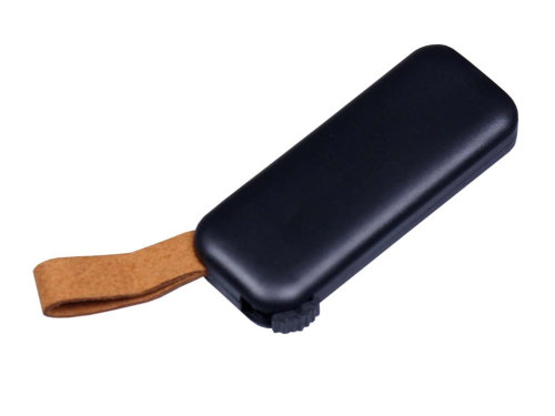 USB-флешка промо на 64 Гб прямоугольной формы, выдвижной механизм, черный