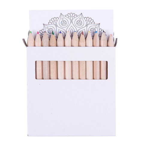 Набор цветных карандашей BOLTEX с раскрасками (белый)