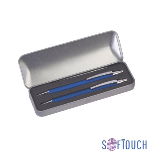 Набор "Ray" (ручка+карандаш), покрытие soft touch, синий