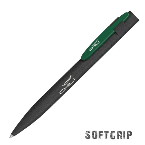 Ручка шариковая "Lip SOFTGRIP", черный с зеленым