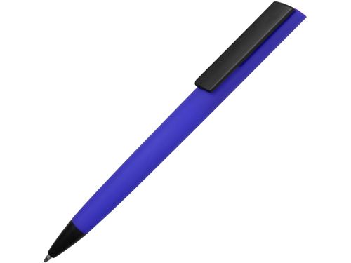Ручка пластиковая soft-touch шариковая Taper, синий/черный