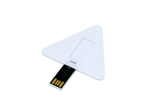 USB-флешка на 16 Гб в виде пластиковой карточки треугольной формы, белый