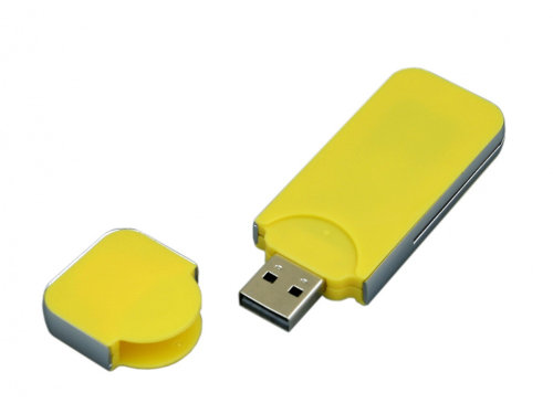 USB-флешка на 128 Гб в стиле I-phone, прямоугольнй формы, желтый