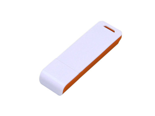 Флешка 3.0 прямоугольной формы, оригинальный дизайн, двухцветный корпус, 128 Гб, оранжевый/белый
