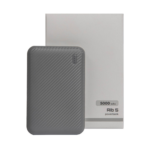 Универсальный аккумулятор OMG Rib 5 (5000 мАч), серый, 9,8х6.3х1,4 см (серый)