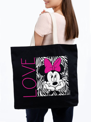 Холщовая сумка «Минни Маус. In Love», черная