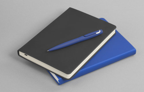 Ручка шариковая "Saturn" покрытие soft touch, темно-синий с серебристым