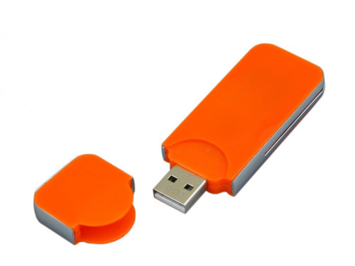 USB-флешка на 128 Гб в стиле I-phone, прямоугольнй формы, оранжевый