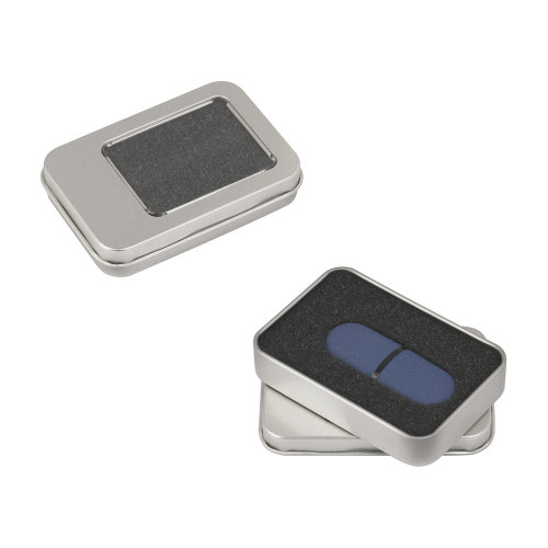 Флеш-карта "Камень" в футляре, объем памяти 32GB, покрытие soft grip , темно-синий