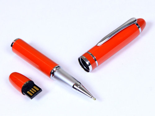USB-флешка на 64 ГБ в виде ручки с мини чипом, оранжевый