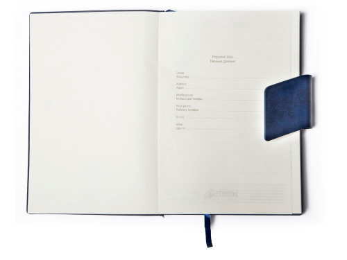 Бизнес блокнот А5 Monoi с клапаном, твердая обложка, 128 листов, темно-синий
