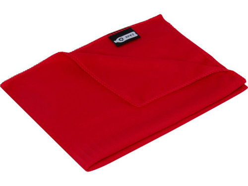 Спортивное охлаждающее полотенце Raquel из переработанного ПЭТ в мешочке, красный