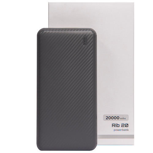Универсальный аккумулятор OMG Rib 20 (20000 мАч), серый, 14,1х6.9х2,8 см (серый)