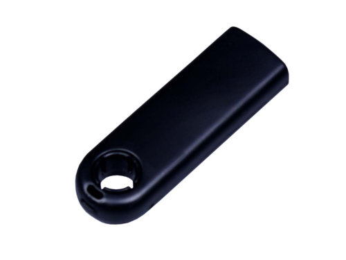 USB-флешка промо на 128 Гб прямоугольной формы, выдвижной механизм, черный