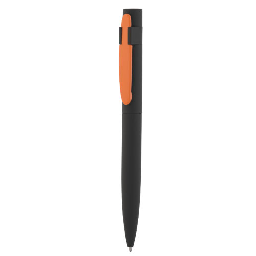 Ручка шариковая "Lip", покрытие soft touch, черный с оранжевым