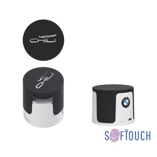 Беспроводная Bluetooth колонка "Echo", покрытие soft touch, белый с черным