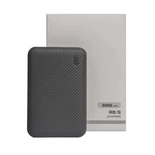 Универсальный аккумулятор OMG Rib 5 (5000 мАч), серый, 9,8х6.3х1,4 см (серый)