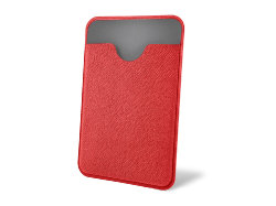 Чехол-картхолдер Favor на клеевой основе на телефон для пластиковых карт и и карт доступа, красный