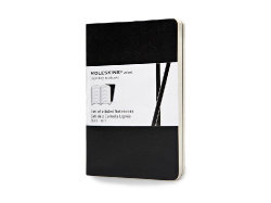 Записная книжка Moleskine Volant (в линейку, 2 шт.), Pocket (9х14см), черный