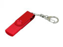 Флешка с поворотным механизмом, c дополнительным разъемом Micro USB, 16 Гб, красный