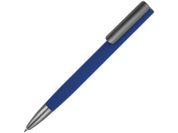 Ручка металлическая шариковая Insomnia софт-тач с зеркальным слоем, темно-синяя с серым