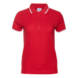 Рубашка поло женская STAN с окантовкой хлопок/полиэстер 185, 04BK, красный