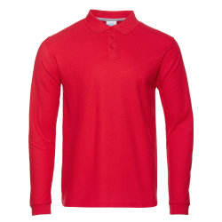 Рубашка поло мужская STAN длинный рукав хлопок/полиэстер 185, 04S, красный