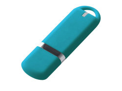 USB-флешка на 32 ГБ 3.0 USB, с покрытием soft-touch, голубой