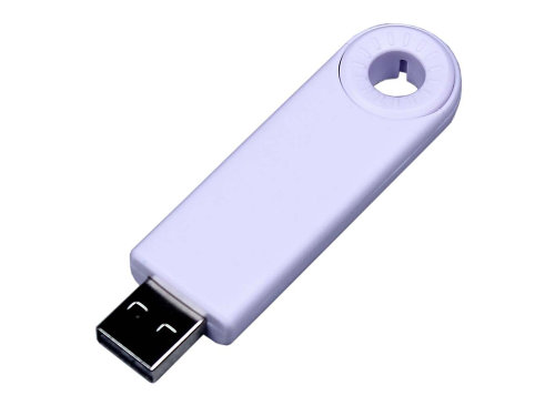 USB-флешка промо на 64 Гб прямоугольной формы, выдвижной механизм, белый