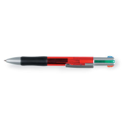 Ручка шариковая 4-х цветная (прозрачно-красный)