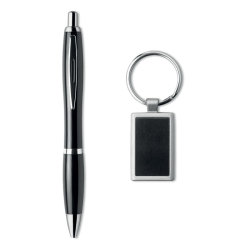 Набор: ручка шариковая и брелок (черный)
