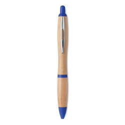 Ручка шариковая из бамбука и пл (королевский синий)