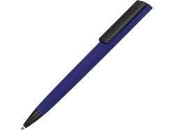 Ручка пластиковая soft-touch шариковая Taper, темно-синий/черный