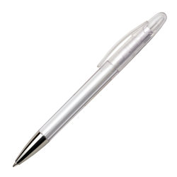 Ручка шариковая ICON CHROME (прозрачный белый)