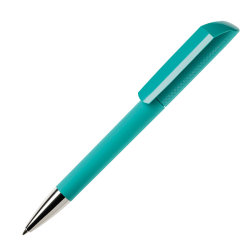 Ручка шариковая FLOW, покрытие soft touch (аквамарин)