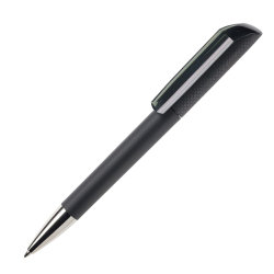 Ручка шариковая FLOW, покрытие soft touch (темно-серый)