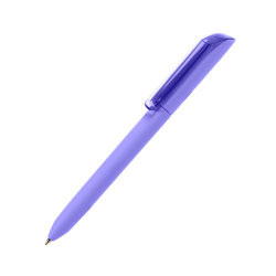 Ручка шариковая FLOW PURE c покрытием soft touch и прозрачным клипом (сиреневый)