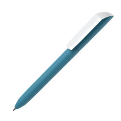 Ручка шариковая FLOW PURE, покрытие soft touch, белый клип (морская волна)