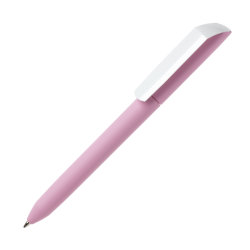Ручка шариковая FLOW PURE, покрытие soft touch, белый клип (светло-розовый)