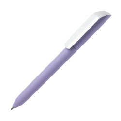 Ручка шариковая FLOW PURE, покрытие soft touch, белый клип (сиреневый)
