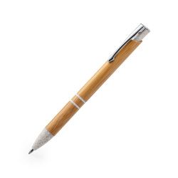 LETTEK, ручка шариковая, бамбук, пластик с пшеничным волокном, металл (светло-коричневый)