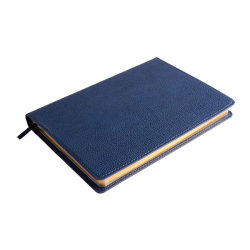 Ежедневник недатированный портфолио Mark, А5, темно-синий, кремовый блок, золотой срез (тёмно-синий)